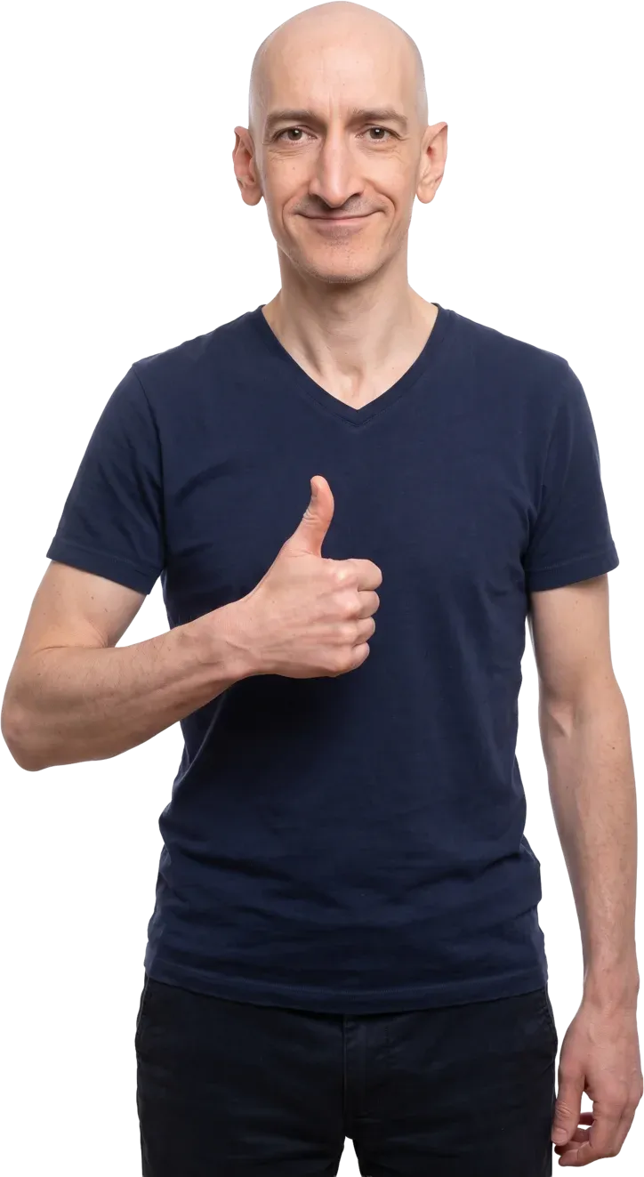 Niall Doherty giving a thumbs up