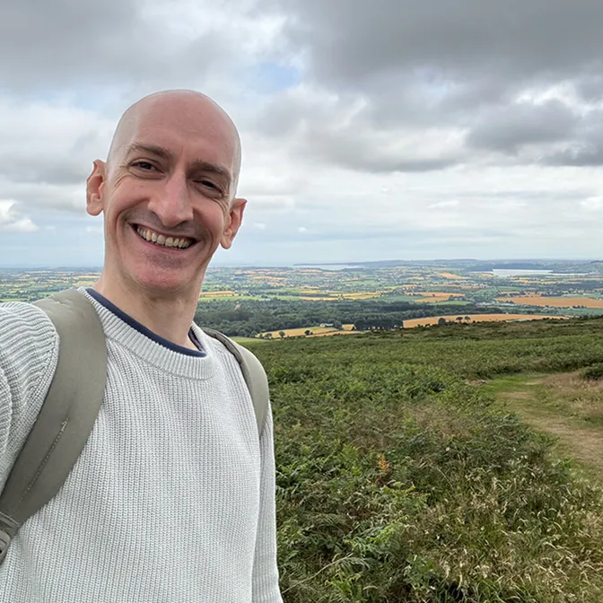 Niall Doherty above the Wexford countryside on Slieve Coillte