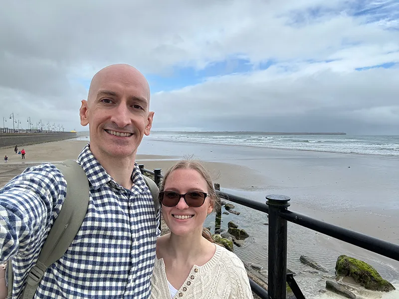 Niall and Rita Doherty on the seafront above Tramore beach